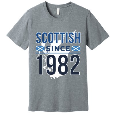 Scottish Since 1982 Scotland Flag Birthday Gift Premium T-Shirt