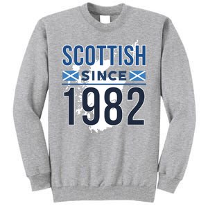 Scottish Since 1982 Scotland Flag Birthday Gift Tall Sweatshirt