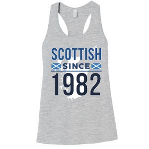 Scottish Since 1982 Scotland Flag Birthday Gift Women's Racerback Tank