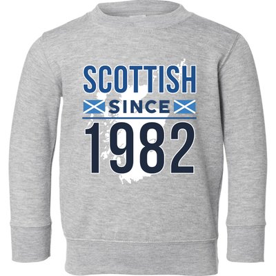 Scottish Since 1982 Scotland Flag Birthday Gift Toddler Sweatshirt