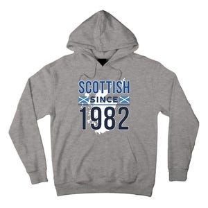 Scottish Since 1982 Scotland Flag Birthday Gift Tall Hoodie