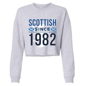 Scottish Since 1982 Scotland Flag Birthday Gift Cropped Pullover Crew