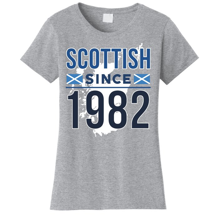 Scottish Since 1982 Scotland Flag Birthday Gift Women's T-Shirt