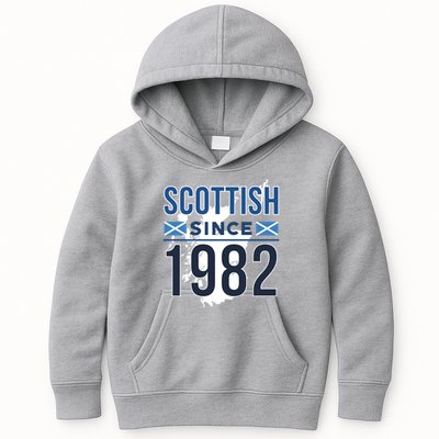 Scottish Since 1982 Scotland Flag Birthday Gift Kids Hoodie