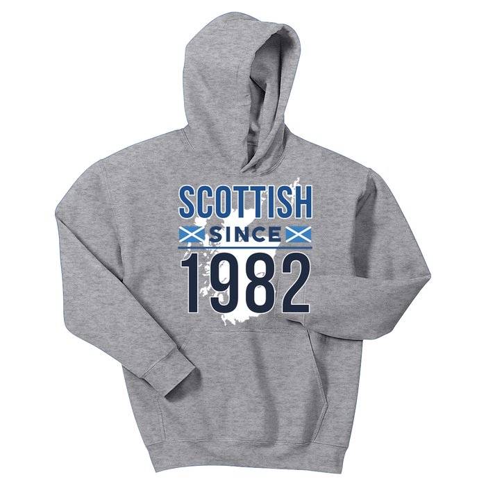 Scottish Since 1982 Scotland Flag Birthday Gift Kids Hoodie