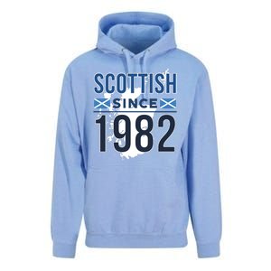 Scottish Since 1982 Scotland Flag Birthday Gift Unisex Surf Hoodie