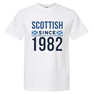 Scottish Since 1982 Scotland Flag Birthday Gift Garment-Dyed Heavyweight T-Shirt