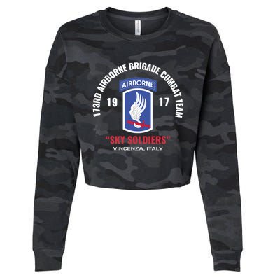 Sky Soldiers 173rd Airborne Combat Team Gift Cropped Pullover Crew