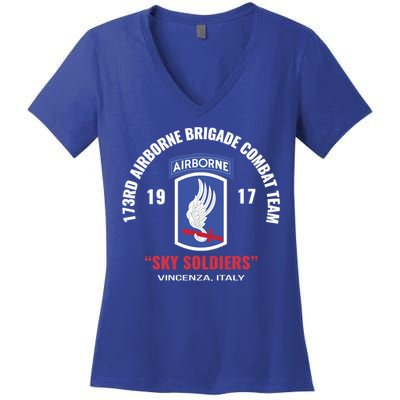 Sky Soldiers 173rd Airborne Combat Team Gift Women's V-Neck T-Shirt