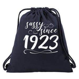 Sassy Since 1923 Birthday 100th Birthday Drawstring Bag