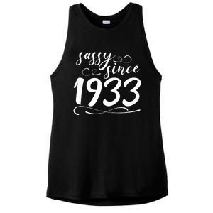 Sassy Since 1933 Birthday 90th Birthday Ladies PosiCharge Tri-Blend Wicking Tank