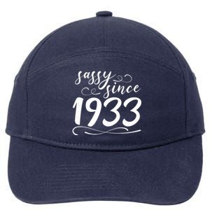 Sassy Since 1933 Birthday 90th Birthday 7-Panel Snapback Hat