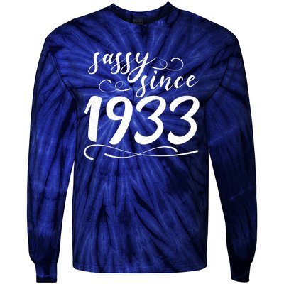 Sassy Since 1933 Birthday 90th Birthday Tie-Dye Long Sleeve Shirt