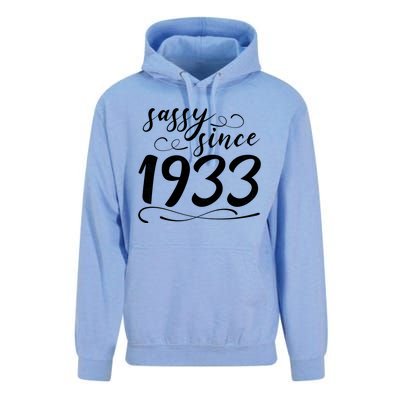 Sassy Since 1933 Birthday 90th Birthday Unisex Surf Hoodie