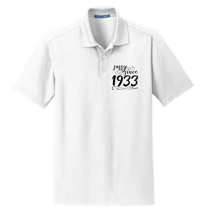 Sassy Since 1933 Birthday 90th Birthday Dry Zone Grid Polo