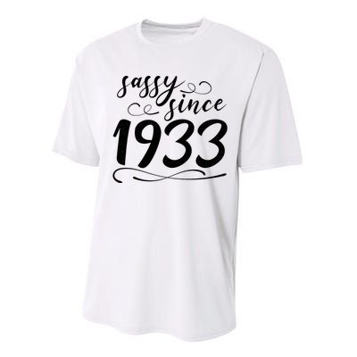 Sassy Since 1933 Birthday 90th Birthday Performance Sprint T-Shirt