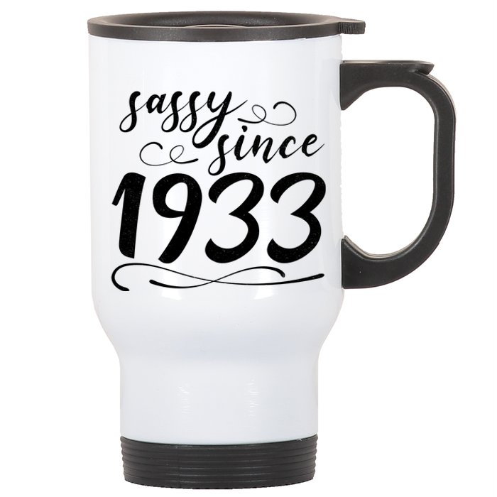 Sassy Since 1933 Birthday 90th Birthday Stainless Steel Travel Mug