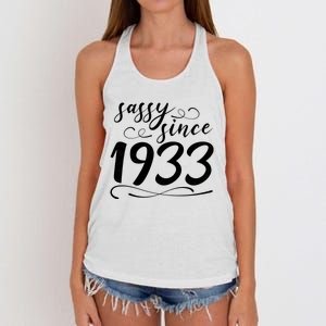 Sassy Since 1933 Birthday 90th Birthday Women's Knotted Racerback Tank