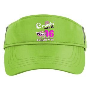 Sweet Sixteen 16th Cruising Into A Birthday Trip Fuchsia Adult Drive Performance Visor