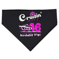 Sweet Sixteen 16th Cruising Into A Birthday Trip Fuchsia USA-Made Doggie Bandana