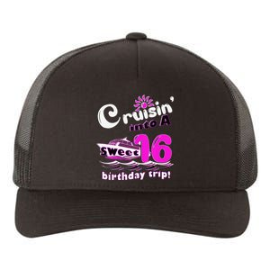 Sweet Sixteen 16th Cruising Into A Birthday Trip Fuchsia Yupoong Adult 5-Panel Trucker Hat