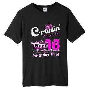 Sweet Sixteen 16th Cruising Into A Birthday Trip Fuchsia Tall Fusion ChromaSoft Performance T-Shirt