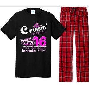 Sweet Sixteen 16th Cruising Into A Birthday Trip Fuchsia Pajama Set