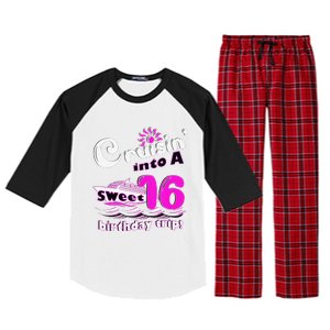 Sweet Sixteen 16th Cruising Into A Birthday Trip Fuchsia Raglan Sleeve Pajama Set