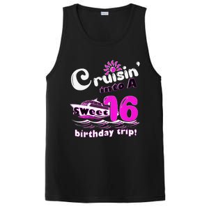 Sweet Sixteen 16th Cruising Into A Birthday Trip Fuchsia PosiCharge Competitor Tank