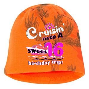 Sweet Sixteen 16th Cruising Into A Birthday Trip Fuchsia Kati - Camo Knit Beanie