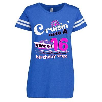 Sweet Sixteen 16th Cruising Into A Birthday Trip Fuchsia Enza Ladies Jersey Football T-Shirt