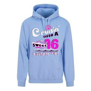 Sweet Sixteen 16th Cruising Into A Birthday Trip Fuchsia Unisex Surf Hoodie