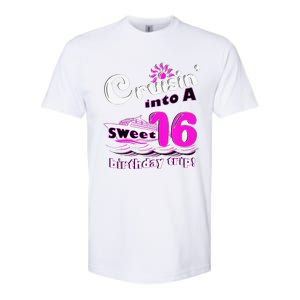 Sweet Sixteen 16th Cruising Into A Birthday Trip Fuchsia Softstyle CVC T-Shirt