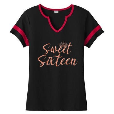 Sweet Sixn 16th Birthday Girl 16 Years Old For Girl Ladies Halftime Notch Neck Tee