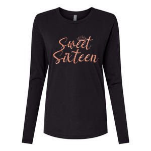 Sweet Sixn 16th Birthday Girl 16 Years Old For Girl Womens Cotton Relaxed Long Sleeve T-Shirt