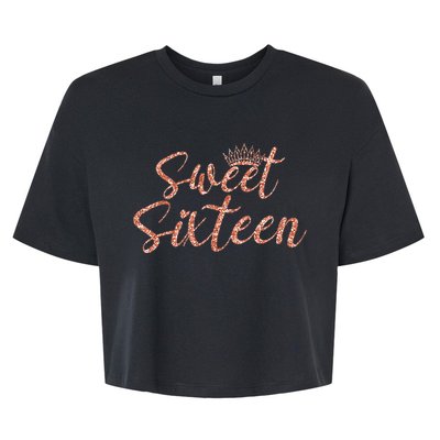 Sweet Sixn 16th Birthday Girl 16 Years Old For Girl Bella+Canvas Jersey Crop Tee