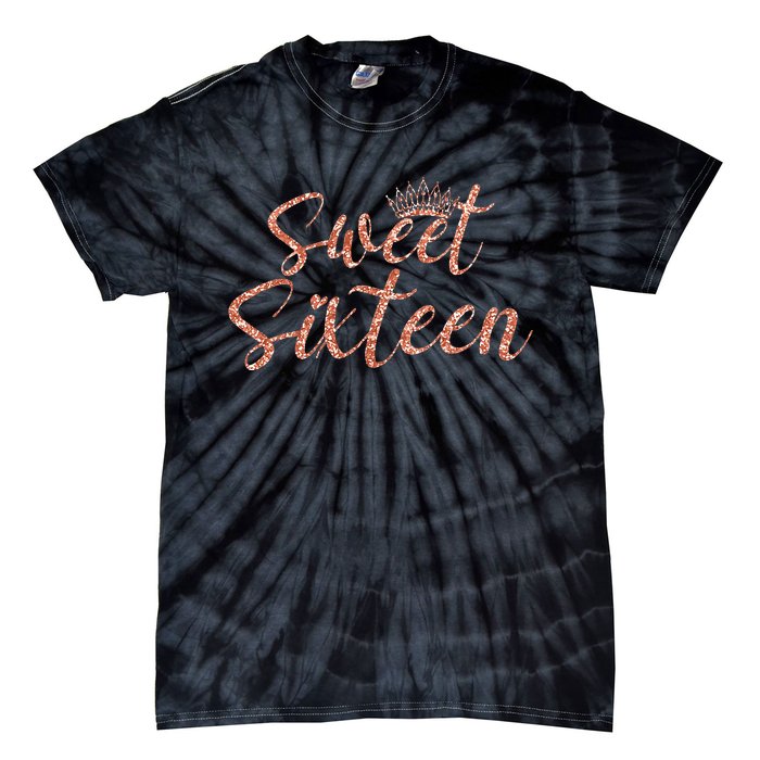 Sweet Sixn 16th Birthday Girl 16 Years Old For Girl Tie-Dye T-Shirt