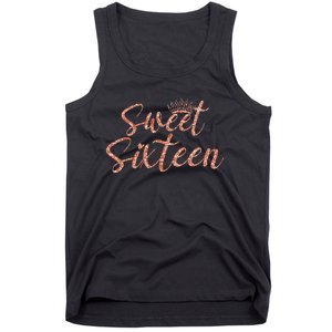 Sweet Sixn 16th Birthday Girl 16 Years Old For Girl Tank Top