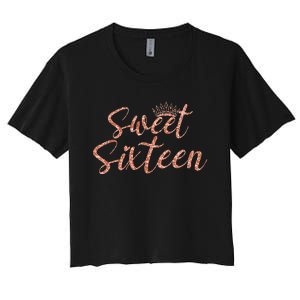 Sweet Sixn 16th Birthday Girl 16 Years Old For Girl Women's Crop Top Tee