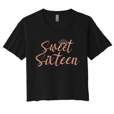 Sweet Sixn 16th Birthday Girl 16 Years Old For Girl Women's Crop Top Tee