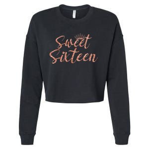 Sweet Sixn 16th Birthday Girl 16 Years Old For Girl Cropped Pullover Crew