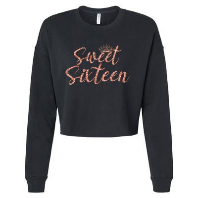 Sweet Sixn 16th Birthday Girl 16 Years Old For Girl Cropped Pullover Crew