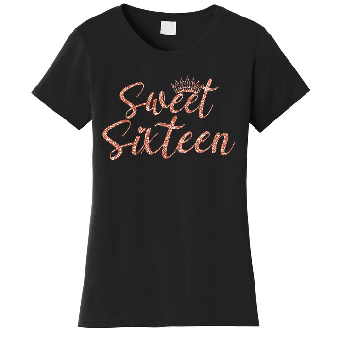 Sweet Sixn 16th Birthday Girl 16 Years Old For Girl Women's T-Shirt