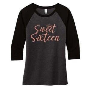 Sweet Sixn 16th Birthday Girl 16 Years Old For Girl Women's Tri-Blend 3/4-Sleeve Raglan Shirt