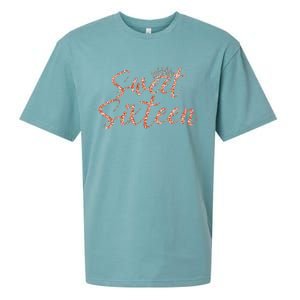 Sweet Sixn 16th Birthday Girl 16 Years Old For Girl Sueded Cloud Jersey T-Shirt