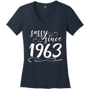 Sassy Since 1963 Birthday 60th Birthday Women's V-Neck T-Shirt