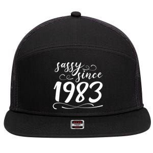 Sassy Since 1983 Birthday 40th Birthday 7 Panel Mesh Trucker Snapback Hat