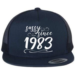 Sassy Since 1983 Birthday 40th Birthday Flat Bill Trucker Hat