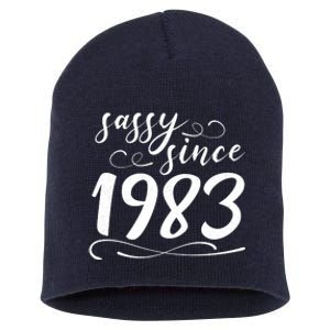 Sassy Since 1983 Birthday 40th Birthday Short Acrylic Beanie