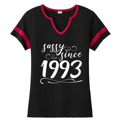 Sassy Since 1993 Birthday 30th Birthday Ladies Halftime Notch Neck Tee